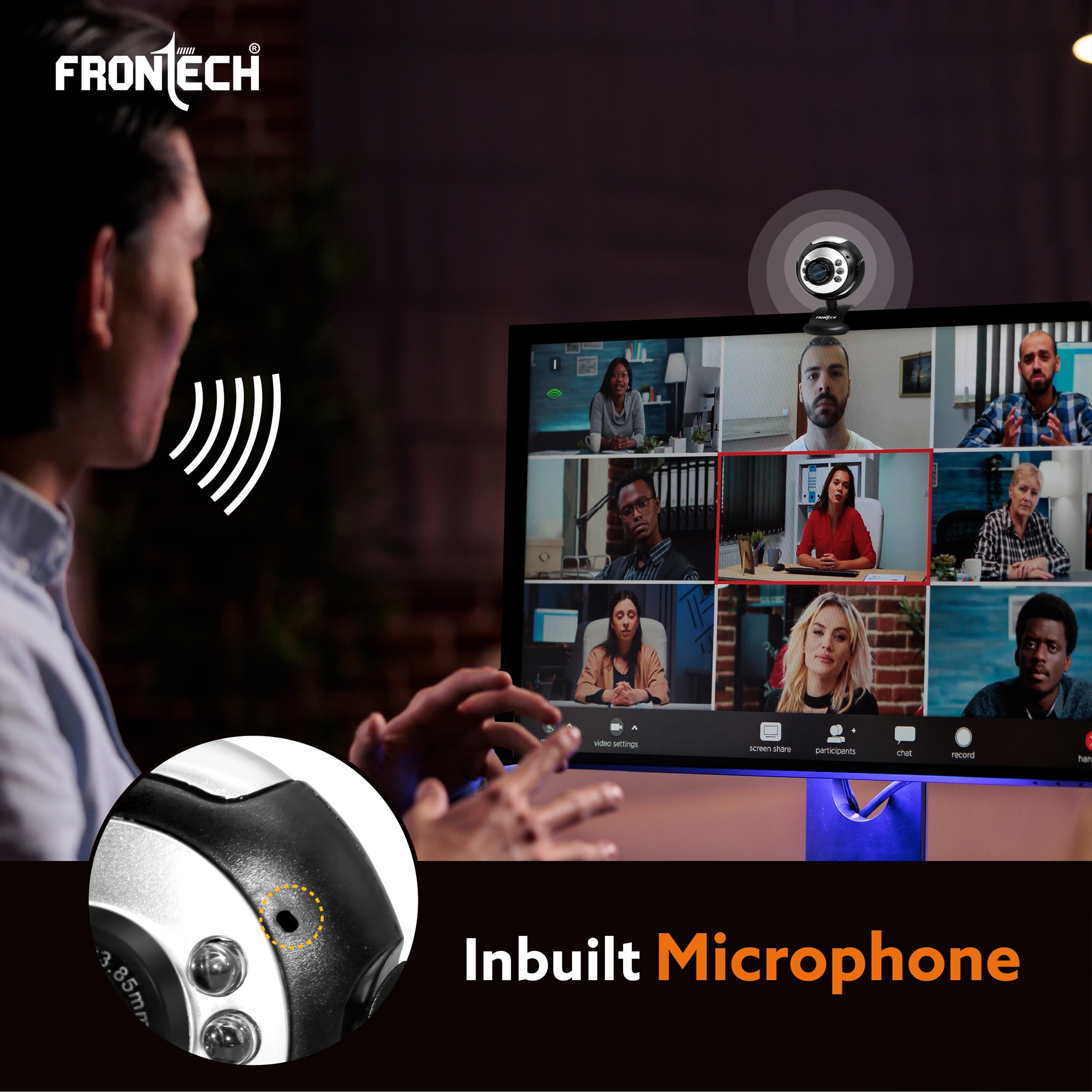 Frontech Digital Webcam with Built-in Mic & LED Lights (2251) Frontech Digital Webcam with Built-in Mic & LED Lights (2251)